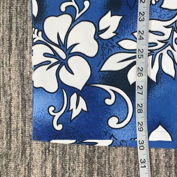 Vintage Kennington Men’s XL‎ Blue White Floral Camp Hawaiian Button Down Shirt - Picture 4 of 5